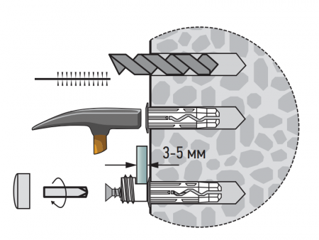 Комплект крепление для зеркала хром, гладкое Европартнер 87654