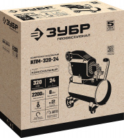 Компрессор воздушный, 320 л/мин, 24 л, 2200 Вт ЗУБР КПМ-320-24