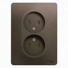 GLOSSA Розетка двойная без заземления шоколад в сборе Systeme Electric GSL000820