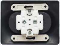 GLOSSA Розетка двойная без заземления шоколад в сборе Systeme Electric GSL000820