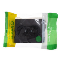 GLOSSA Розетка двойная без заземления шоколад в сборе Systeme Electric GSL000820