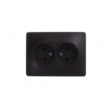 GLOSSA Розетка двойная без заземления шоколад в сборе Systeme Electric GSL000820