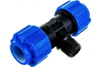 Тройник ПНД компрессионный НР 20 х 1/2' х 20 Политэк 51201220