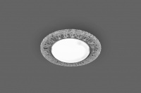 Светильник ДВО-15w GX53 без лампы со светодиодной подсветкой 4000К хром с прозрачным стеклом FERON CD4022 29475