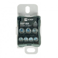 Блок распределения (Кросс) крепеж на панель DIN КБР-80А EKF plc-kbr80