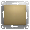 GLOSSA Выключатель двухклавишный в рамку титан сх.5 Systeme Electric GSL000451
