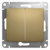 GLOSSA Выключатель двухклавишный в рамку титан сх.5 Systeme Electric GSL000451