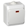 BA10-045B ЭТЮД Выключатель одноклавишный наружный с подсветкой IP44 белый Systeme Electric 