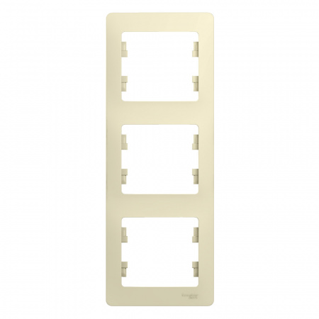 GLOSSA Рамка 3 поста вертикальная бежевая Systeme Electric GSL000207