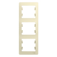 GLOSSA Рамка 3 поста вертикальная бежевая Systeme Electric GSL000207