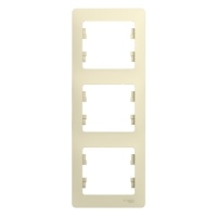 GLOSSA Рамка 3 поста вертикальная бежевая Systeme Electric GSL000207