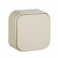 Quteo Переключатель одноклавишный наружный бежевый 10А Legrand/Daccord 782234