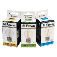 Лампа светодиодная LED 5вт Е27 белый шар FILAMENT FERON LB-61 25582