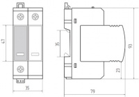 УЗИП ГРОЗОСТОП ГСК2-230/50 1+1 С, класс II, In - 20 кА (8/20), Imax (8/20) - 50 кА Ключевой Компонент (Хакель) 200205 200 205