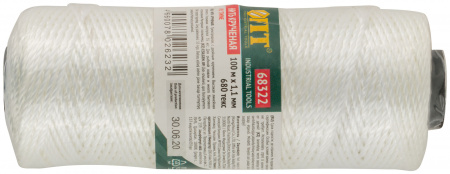 68322 Нить крученая на бобине 1.1 мм х 100 м, 680 текс, р/н=35 кгс, белая FIT 