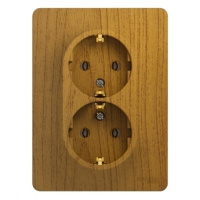 GLOSSA Розетка двойная с заземлением в сборе дуб Systeme Electric GSL000524