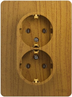 GLOSSA Розетка двойная с заземлением в сборе дуб Systeme Electric GSL000524