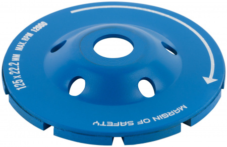 39518М Диск алмазный шлифовальный, посадочный диаметр 22.2 мм, два ряда сегментов 125 мм MOS 