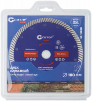 Диск отрезной алмазный сверхтонкий, супер-турбо, мелкий зуб , 180 x 2.8 x 10 x 22.2 мм CUTOP 65-18028