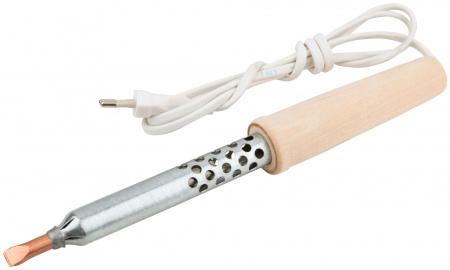 Паяльник 220 В, деревянная ручка 100 Вт РОС 60510