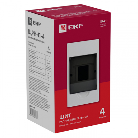 pb40-n-4 Щит распределительный навесной ЩРН-П-4 IP41 пластиковый EKF 
