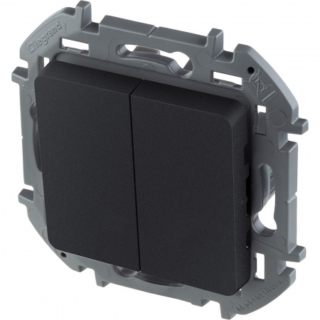 Выключатель двухклавишный INSPIRIA 10 AX 250 В~ антрацит Legrand/Daccord 673623