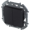 Выключатель двухклавишный INSPIRIA 10 AX 250 В~ антрацит Legrand/Daccord 673623