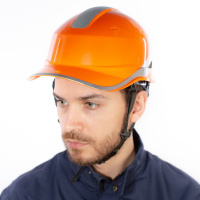 Защитная каска BASEBALL DIAMOND V UP из ABS оранжевого цвета с храповым механизмом Delta Plus DIAM5UPORFL