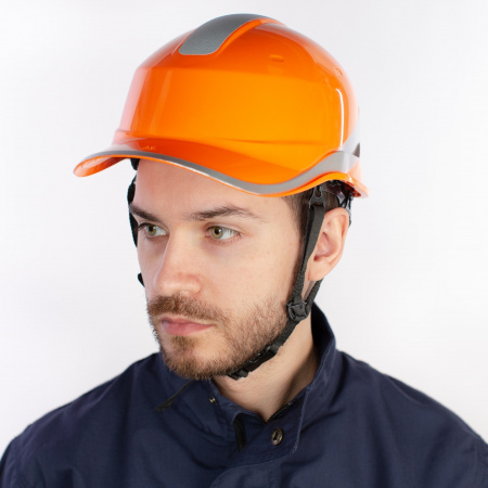 DIAM5UPORFL Защитная каска BASEBALL DIAMOND V UP из ABS оранжевого цвета с храповым механизмом Delta Plus 