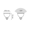 Лампа светодиодная LED 9 Вт 830 лм 3000К AC150-265В GU5.3 софит MR16 теплая Black GAUSS 101505109