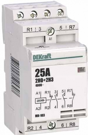 Модульный контактор 2НО+2НЗ 25А 230В МК-103       DEKraft Dekraft 18069DEK