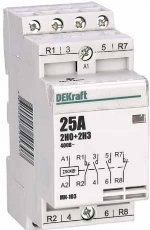 Модульный контактор 2НО+2НЗ 25А 230В МК-103       DEKraft Dekraft 18069DEK
