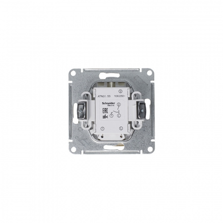 Выключатель двухклавишный ATLASDESIGN с подсветкой схема 5а 10АХ механизм алюминий Systeme Electric ATN000353
