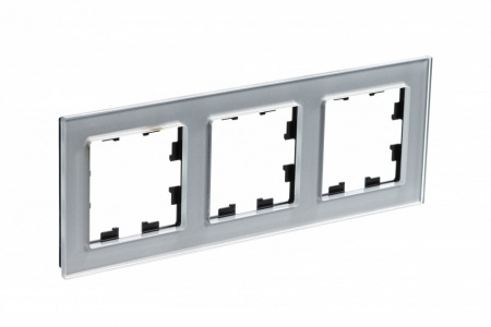 Рамка трехпостовая ATLASDESIGN NATURE, СТЕКЛО АЛЮМИНИЙ Systeme Electric ATN320303