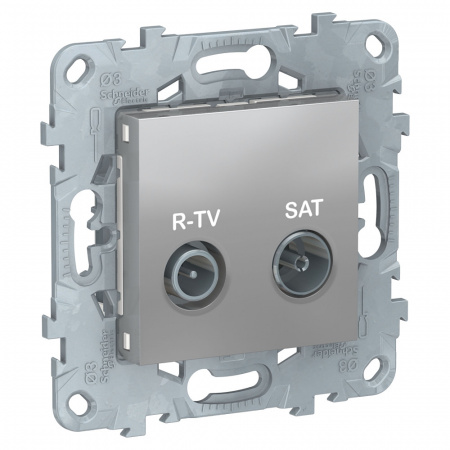 NU545430 Розетка UNICA NEW R-TV/SAT одиночная алюминий Schneider Electric 