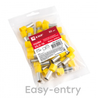 Наконечник штыревой втулочный изолированный НШвИ 25.0-16 (50шт) EKF nhvi-25.0-16