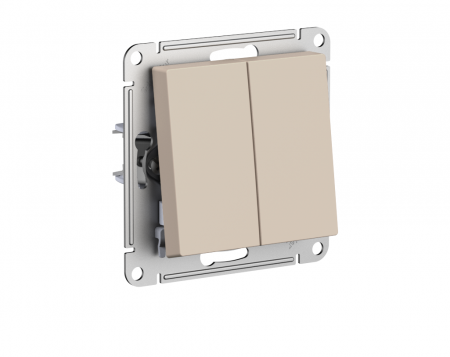 ATLASDESIGN выключатель двухклавишный, сх.5, 10АХ, механизм, ПЕСОЧНЫЙ Systeme Electric ATN001251