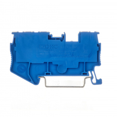 Клемма проходная , зажим push-in, 3 точки подключения, 2.5 кв.мм, синяя DKC VPR-2.5-TWIN-BU