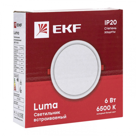 DLL-1003-6-6500 Светильник встраиваемый светодиодный ДВО 1003 6Вт 6500K IP20 Basic EKF 