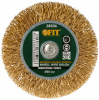 38506 Кордщетка-колесо, со штифтом, стальная латунированная волнистая проволока 60 мм FIT 
