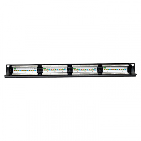 TRP-PPNL-5EUTP-C1U24 Патч-панель TERACOM PRO 19'' Cat.5E 1U неэкранированная UTP 24 порта RJ-45 Dual IDC с органайзером EKF 
