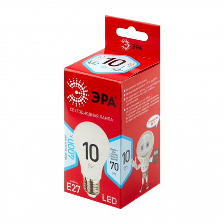 Б0049635 Лампа светодиодная 10 Вт груша нейтральный RED LINE LED A60-10W-840-E27 R Е27 / E27 ЭРА 