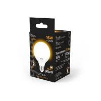 Лампа светодиодная LED 16 Вт 1480 лм 3000К AC150-265В E27 шар G95 теплая Black GAUSS 105102116