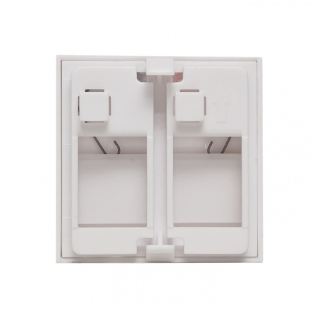 TRP-INS-MOS-2M2P-WH Вставка розеточная TERACOM PRO 45х45мм формат Mosaic на 2 модуля Keystone со шторками и маркерами белая EKF 