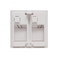 Вставка розеточная TERACOM PRO 45х45мм формат Mosaic на 2 модуля Keystone со шторками и маркерами белая EKF TRP-INS-MOS-2M2P-WH