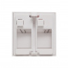 TRP-INS-MOS-2M2P-WH Вставка розеточная TERACOM PRO 45х45мм формат Mosaic на 2 модуля Keystone со шторками и маркерами белая EKF 