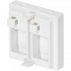 TRP-INS-MOS-2M2P-WH Вставка розеточная TERACOM PRO 45х45мм формат Mosaic на 2 модуля Keystone со шторками и маркерами белая EKF 