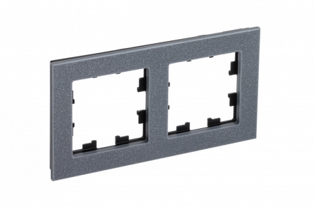 Рамка двухпостовая ATLASDESIGN NATURE, МРАМОР АЙС ГРЕЙ Systeme Electric ATN343202