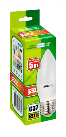 2855329A Лампа светодиодная LED 5вт E27 400Лм белый матовая свеча 230V/50Hz ECO JazzWay 