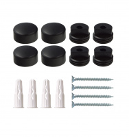 Комплект крепление для зеркала черное, гладкое Европартнер 88015